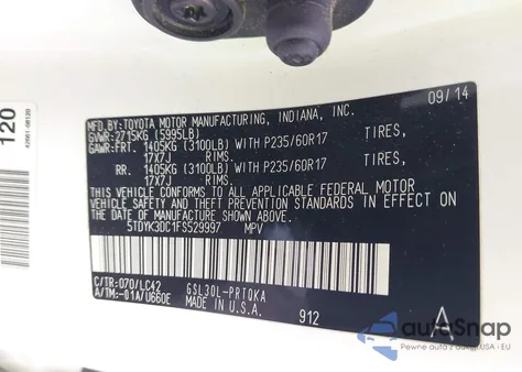 2015 Toyota Sienna Xle 8 Passenger from USA, damaged, VIN 5TDYK3DC1FS529997